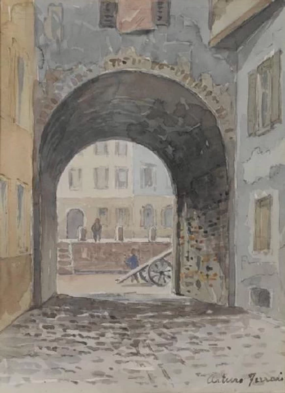 Vicolo Incarnadino - sbocco in Porta Vittoria, 1890, 1910, Civiche Raccolte Storiche. Museo di Milano